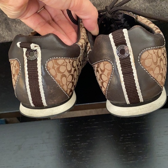 COACH Brown "Kelsie" Signature C Logo Sneakers Size 6.5 - Picture 5 of 13